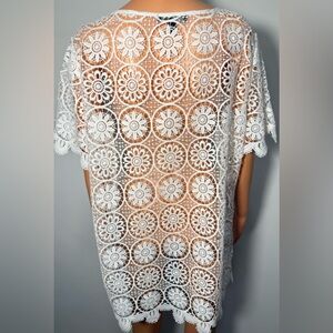 Banana Republic White Floral‎ Crochet Swim Cover-Up